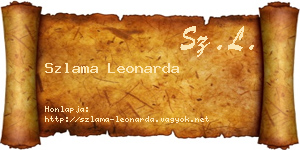 Szlama Leonarda névjegykártya